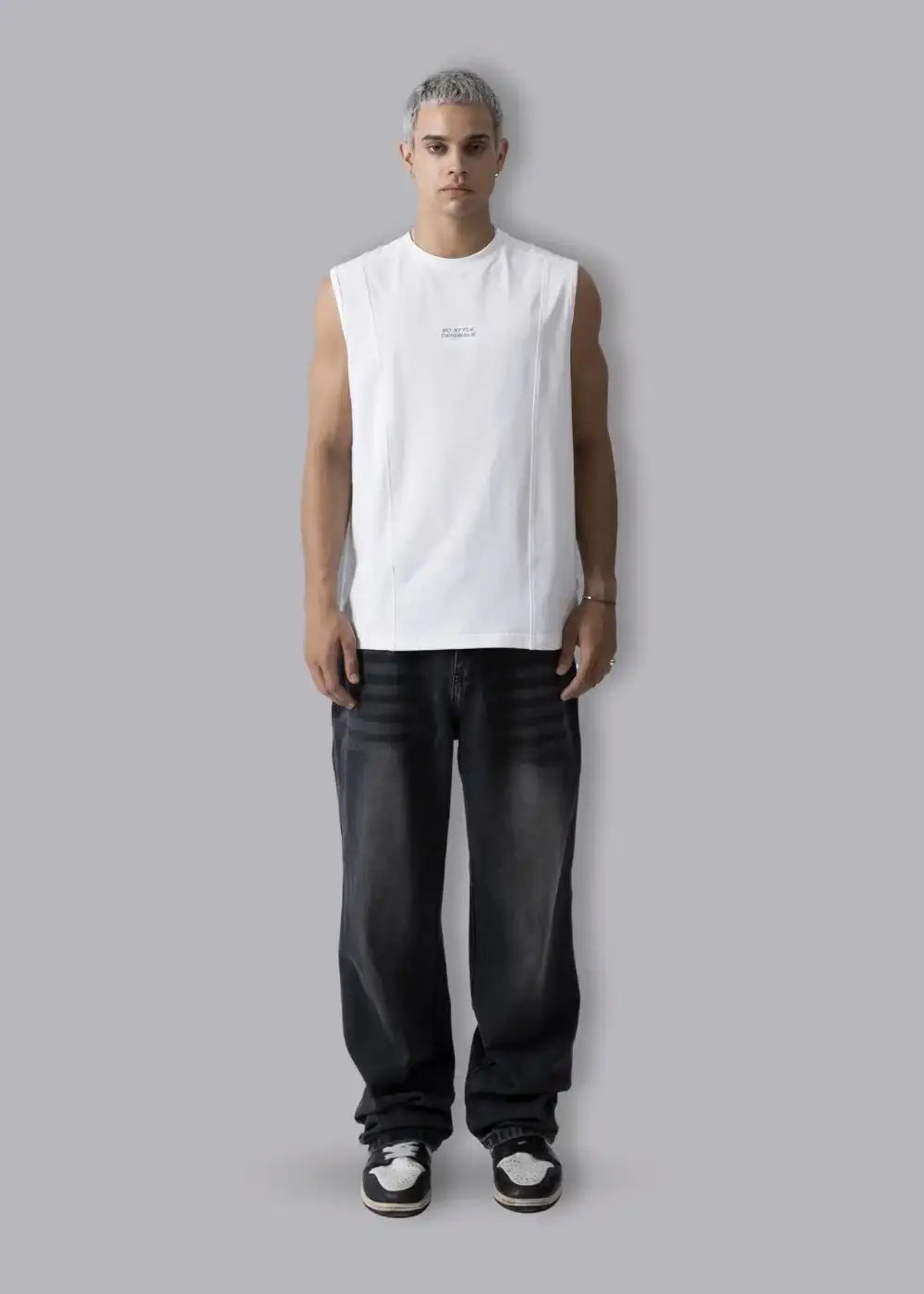 Áo Thun Tank Top FlexFit™ Cotton Mềm Mịn Co Giãn The No Style 021 Màu Trắng Phom Ôm Vừa F2 - Ảnh 7