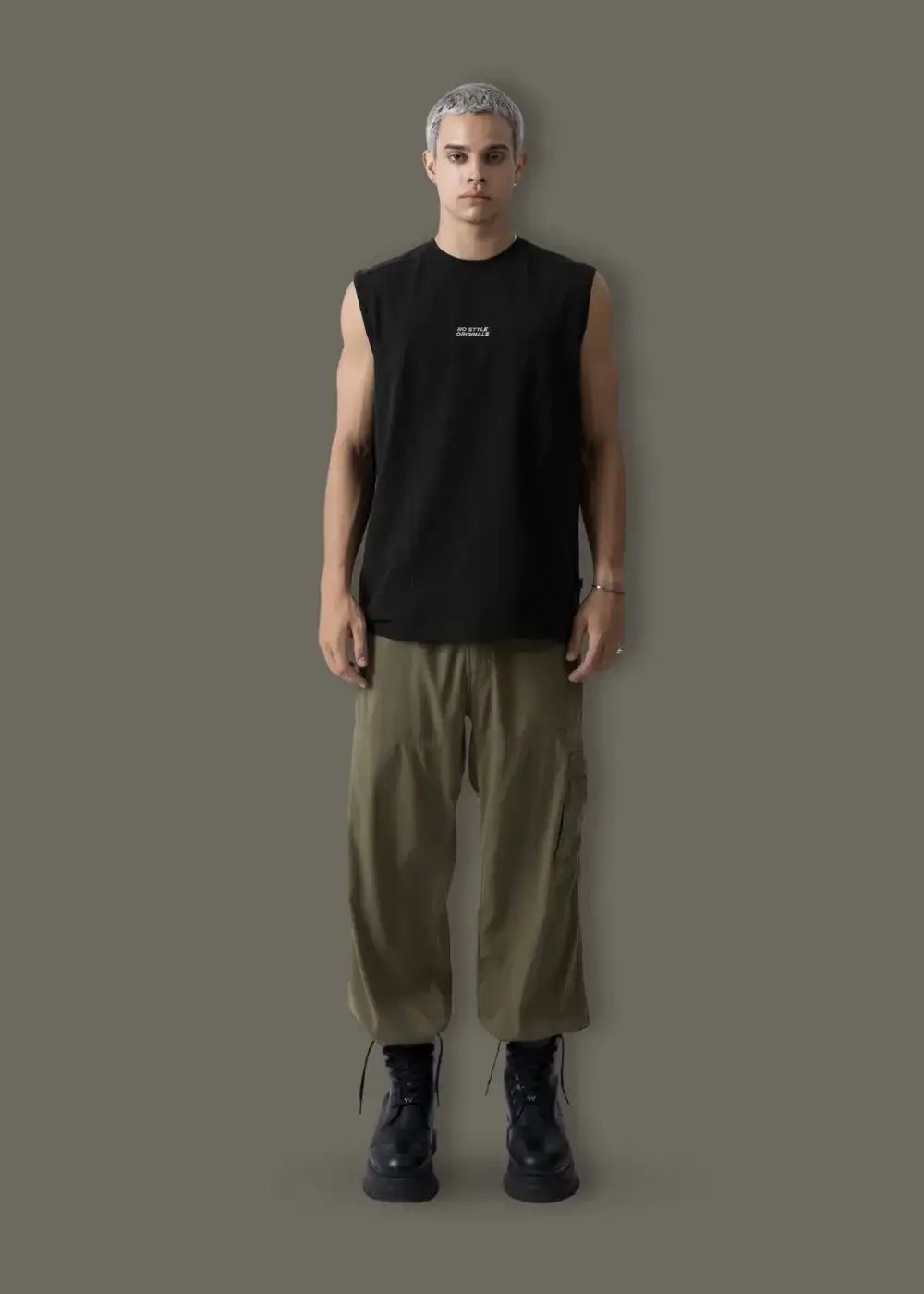Áo Thun Tank Top FlexFit™ Cotton Mềm Mịn Co Giãn The No Style 021 Màu Đen Phom Ôm Vừa F2 - Ảnh 7