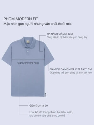 Alternative view of Áo Thun Polo ColorLock™ Vải Cá Sấu Đứng Dáng Giặt Không Phai Màu Non Branded 003 Màu Xám Phom Ôm Vừa F2