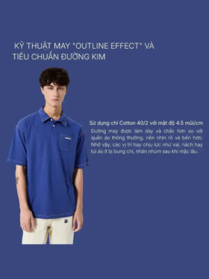 Alternative view of Áo Thun Polo Cotton Co Giãn Chỉ Nổi Tạo Kiểu The No Style 027 Màu Đen Phom Rộng Rãi F4