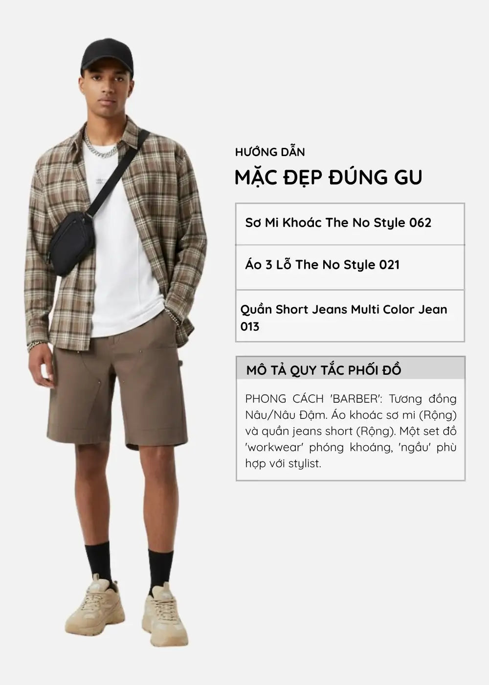 Áo Sơ Mi Tay Dài Họa Tiết Caro Mịn Giữ Phom The No Style 062 Màu Nâu Phom Rộng Rãi F4 - Ảnh 9