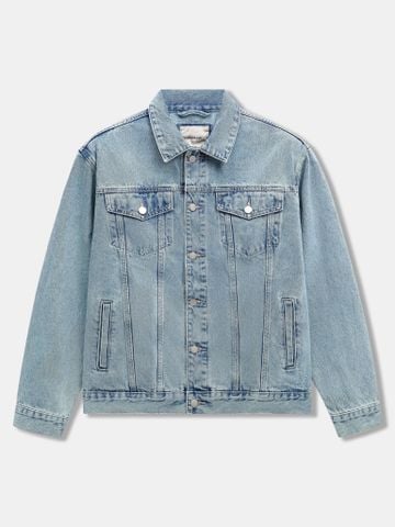 Áo Khoác Jeans Nam Trucker Steel Mark Form Regular - Ảnh 4