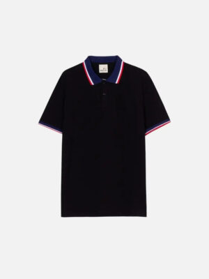 Áo Thun Polo FlexFit™ Co Giãn Phối Viền Màu The No Style 078 Màu Đen Phom Ôm Vừa F2