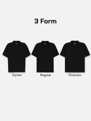 Áo Thun Polo  Vải Sợi Coffee Khử Mùi The Minimalist 007 Màu Đen Phom Vừa Vặn F3