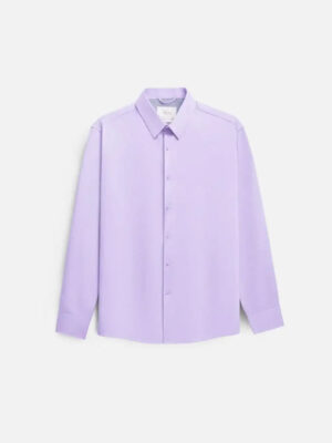 Áo Sơ Mi Tay Dài StayFresh™ Vải Sợi Ngải Cứu Chạm Mát Ngăn Mùi Hiệu Quả The CEO 002 Màu Tím Nhạt Phom Ôm Vừa F2