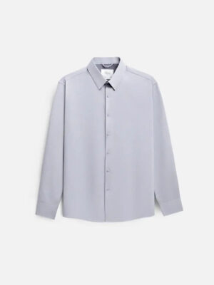 Áo Sơ Mi Tay Dài StayFresh™ Vải Sợi Ngải Cứu Chạm Mát Ngăn Mùi Hiệu Quả The CEO 002 Màu Xám Nhạt Phom Ôm Vừa F2