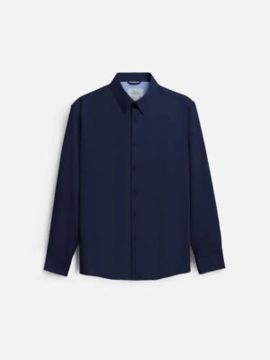 Áo Sơ Mi Tay Dài StayFresh™ Vải Sợi Ngải Cứu Chạm Mát Ngăn Mùi Hiệu Quả The CEO 002 Màu Xanh Dương Đậm Phom Ôm Vừa F2