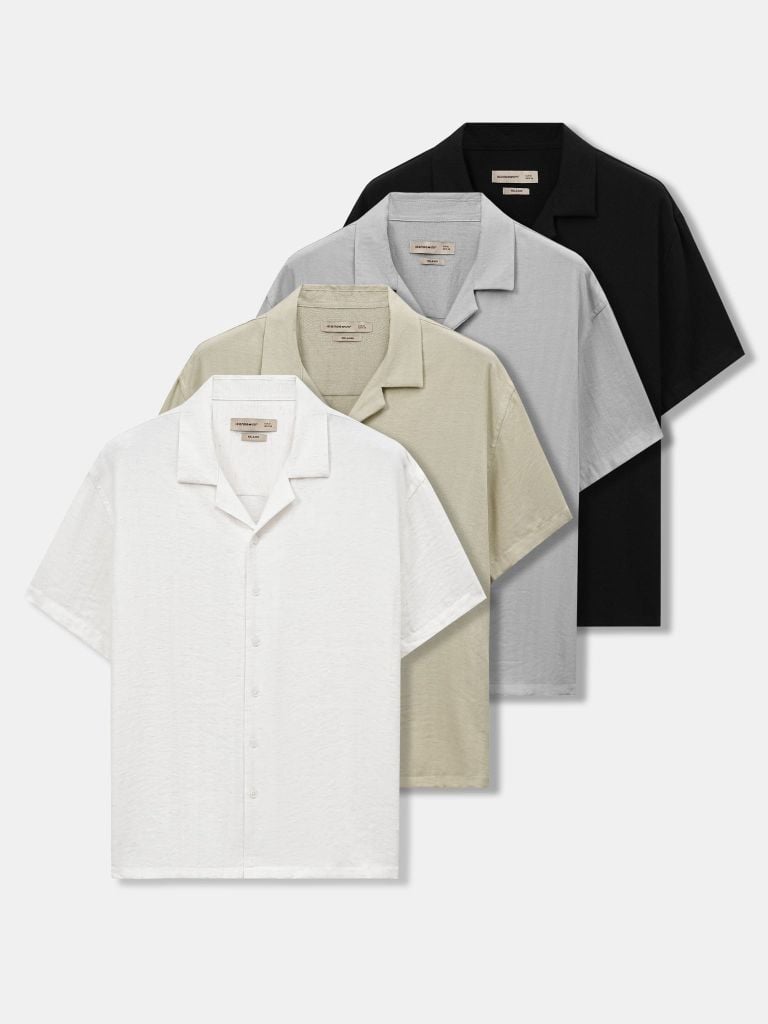 Áo Sơ Mi Nam Tay Ngắn Linen Cuban Sandrift Form Relaxed - Ảnh 15