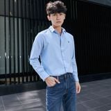 Áo Sơ Mi Oxford Nam Tay Dài Blank Color Embroider Form Slim - Ảnh 26