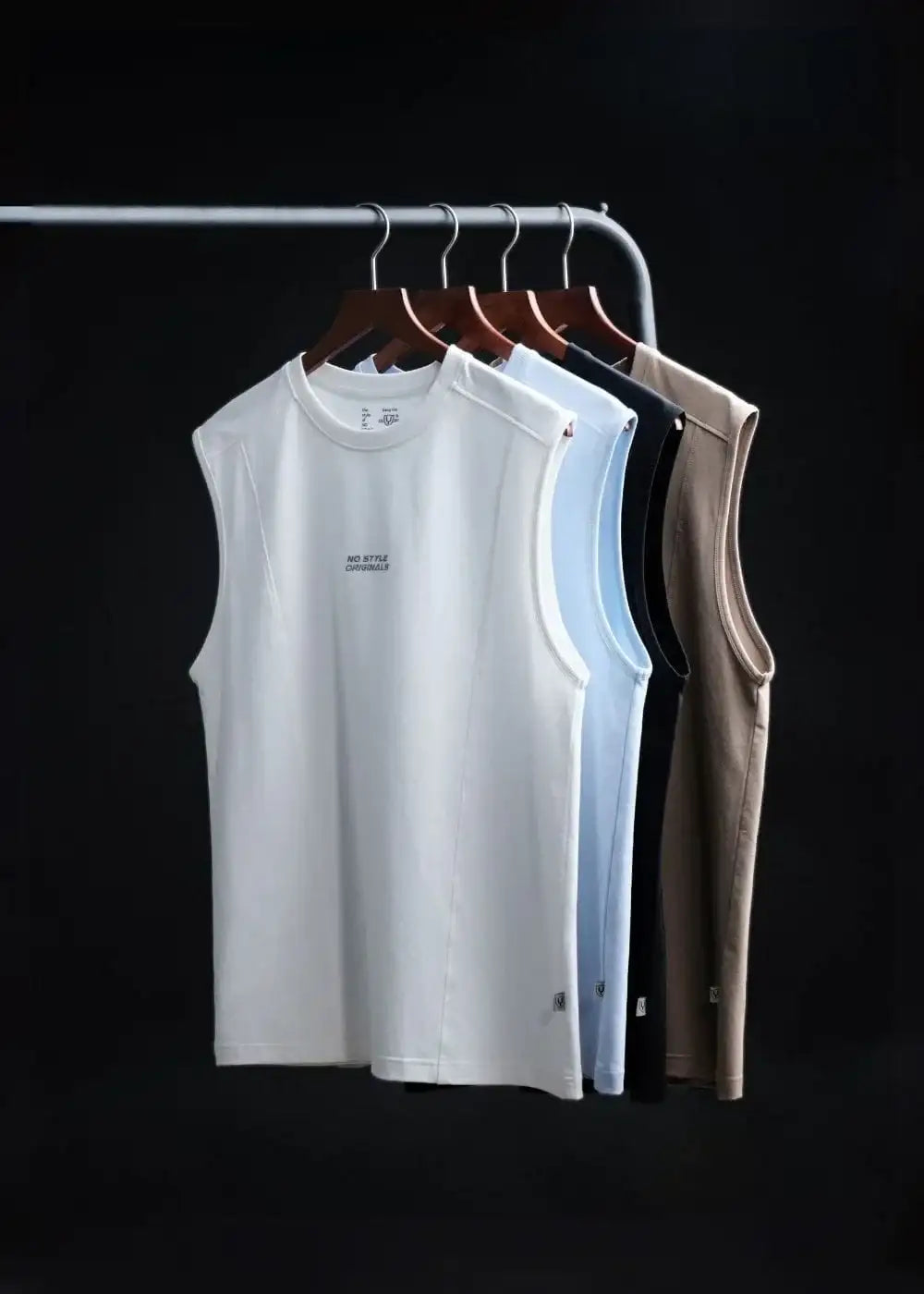 Áo Thun Tank Top FlexFit™ Cotton Mềm Mịn Co Giãn The No Style 021 Màu Xanh Dương Nhạt Phom Ôm Vừa F2 - Ảnh 8