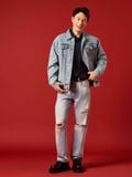 Áo Khoác Jeans Nam Trucker Steel Mark Form Regular - Ảnh 18