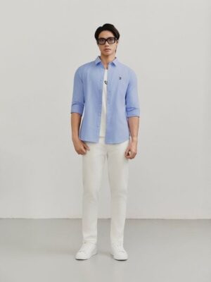 Alternative view of Áo Sơ Mi Oxford Nam Tay Dài Blank Color Embroider Form Slim