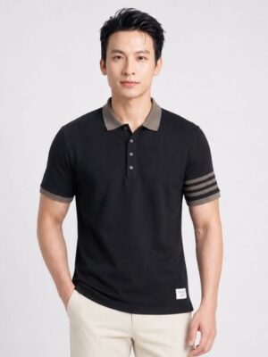 Áo Polo Nam Phối Viền Tay Impressive Prospect Form Regular